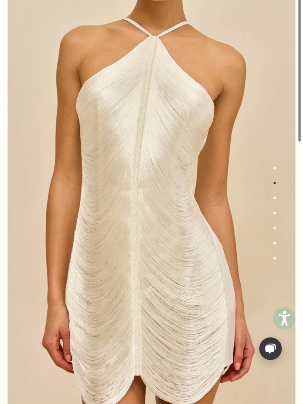 cult gaia Ivory Halter Mini Dress with Scalloped Hem - Picture 2 of 10